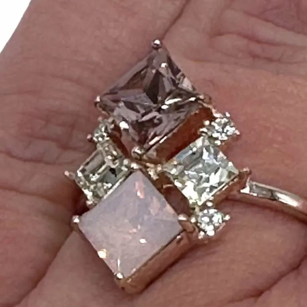 Pink purple rhinestone ring - Picture 3 of 5